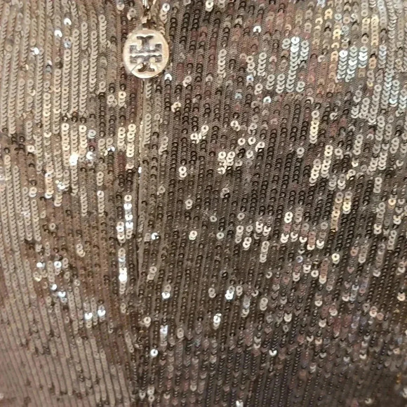 Tory Burch women's scoop neck knee length sequin dress - Picture 5 of 12